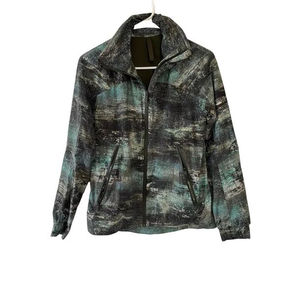 Lululemon Here to Move Jacket Azurite Dark Olive Zip Up Rain Coat Size 4 Small - Picture 3 of 13
